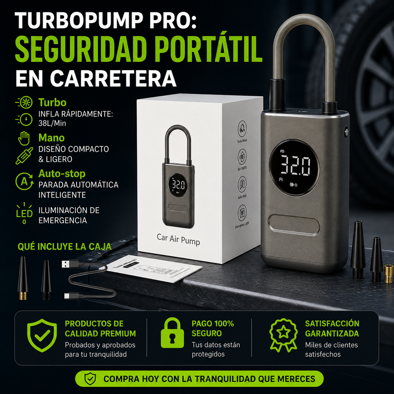 TurboPump™ Pro – Inflador Electrónico Portátil